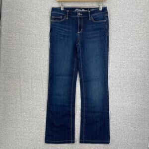 Eddie Bauer Jeans Womens 6 Blue Denim Slightly Curvy Boot Cut Specially Dyed